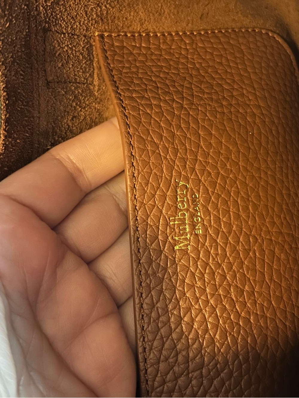 Mulberry Mini Alexa Heavy Grain Leather Satchel Chestnut Brown Retails $1345 EUC - Picture 12 of 17